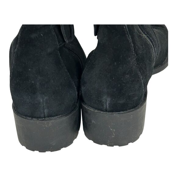 Cole Haan Putnam Tall Knee High Riding Boots Black Suede Leather Waterproof 10B - Picture 13 of 15